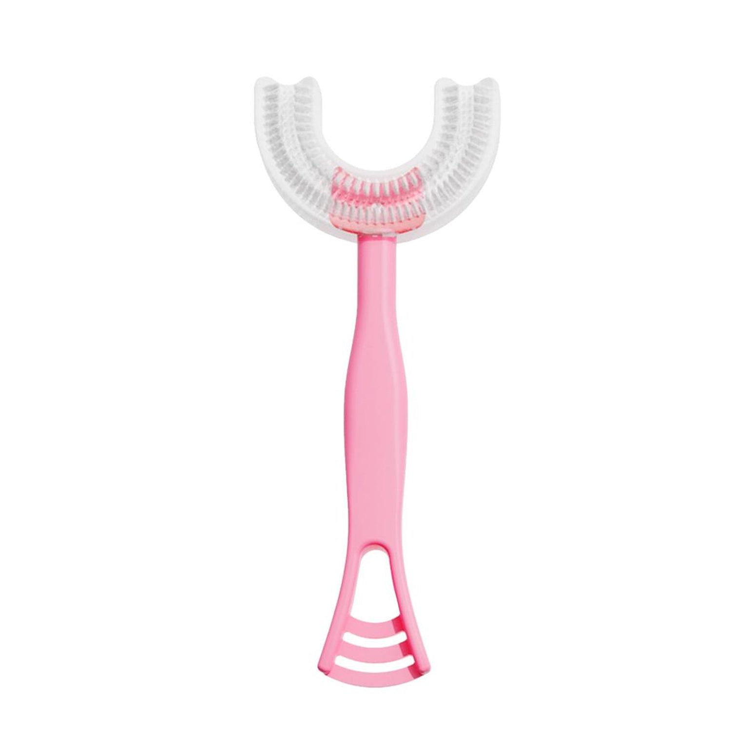 2 In1 U-Shape Silicone Manual Toothbrush & Tongue Scraper Cleaner Brush (1 Pc)