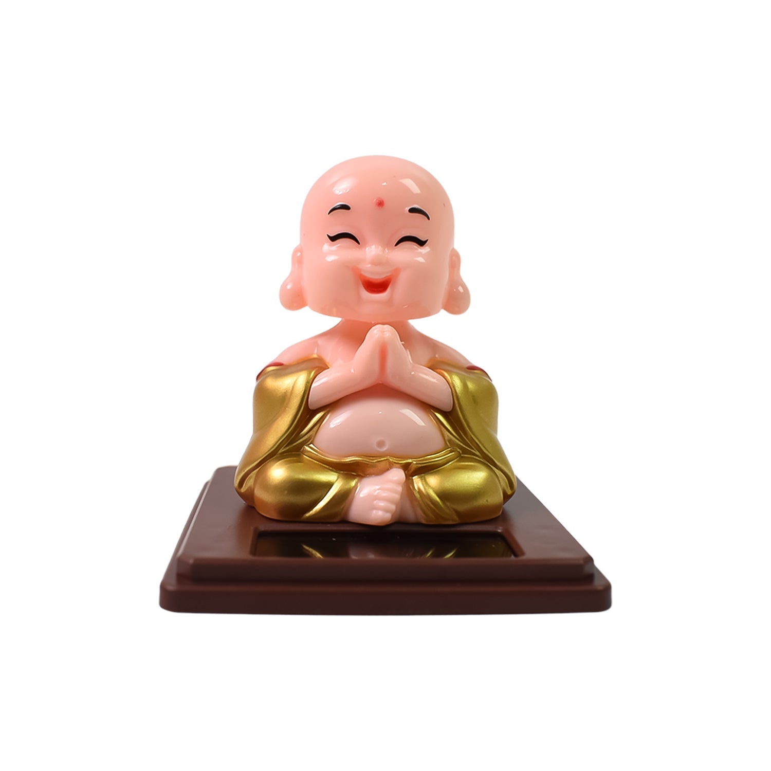 Solar Power Moving Head Buddha Statue Car Ornament (1 Pc / Mix Color)