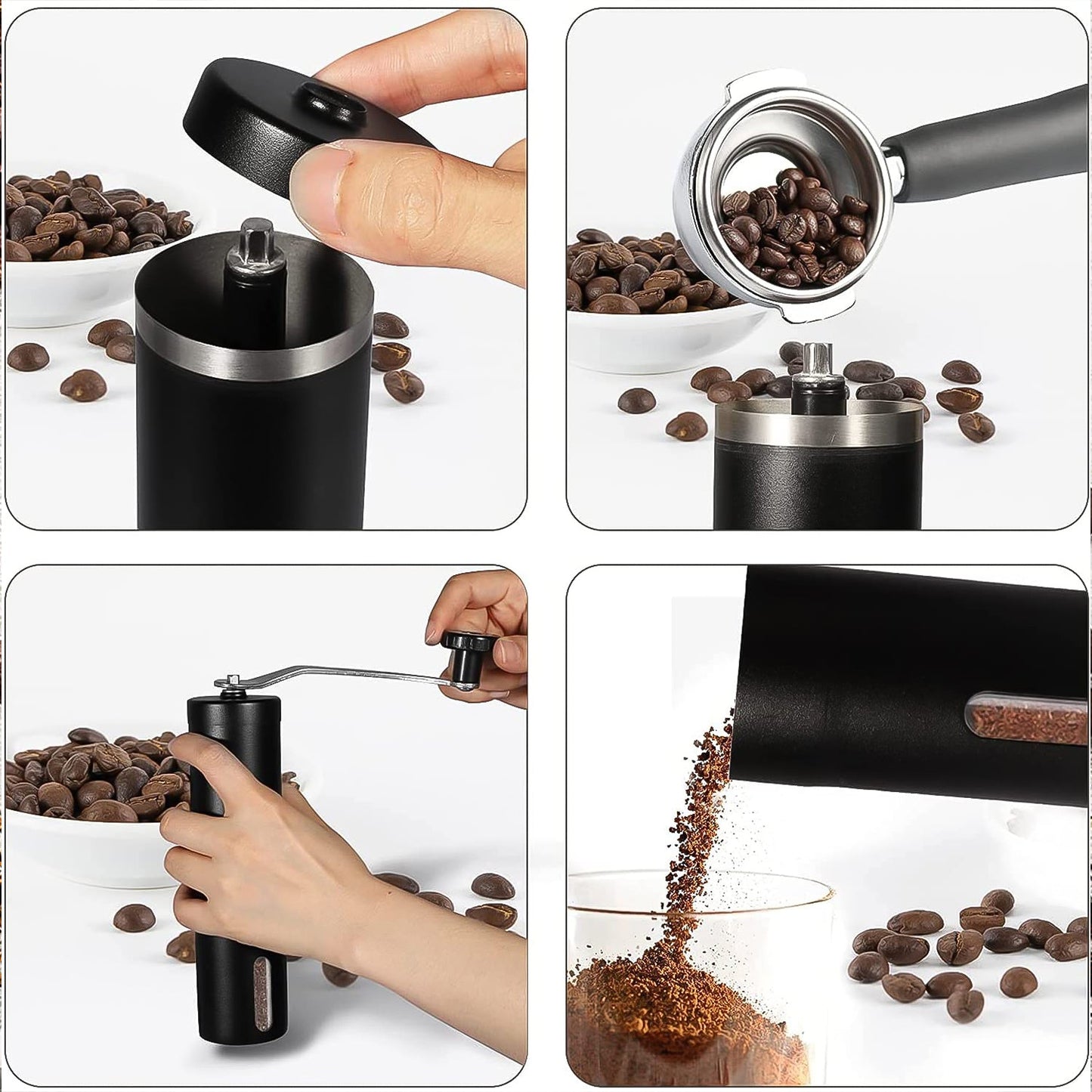 Portable Stainless Steel Manual Coffee Grinder (1 Pc) SWASTIK CREATIONS The Trend Point