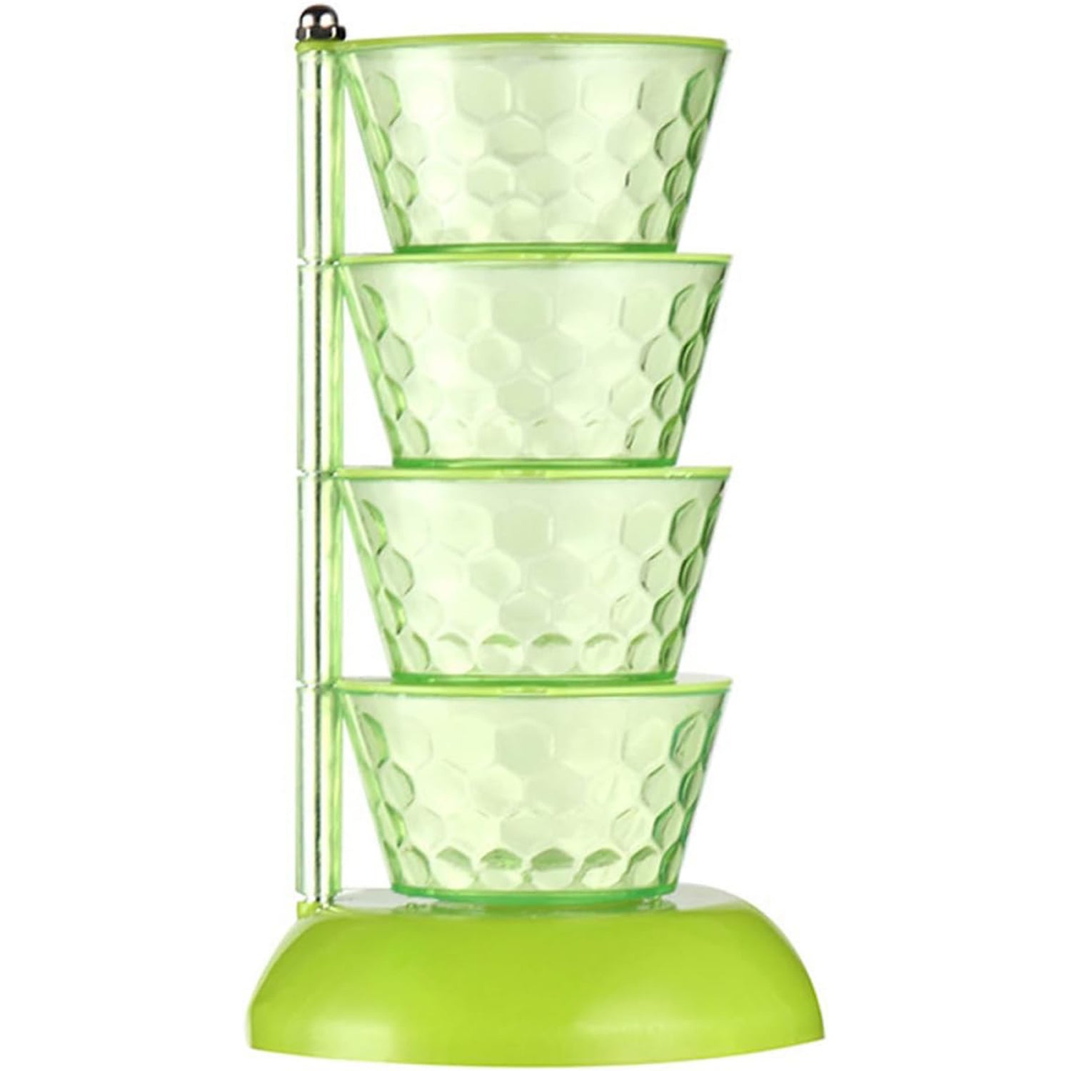 4 Section 360° Rotating Vertical Seasoning Box Plastic Pickle Tower | Spice Rack (4 Layer with 4 Plastic Spoon / 1 Set)