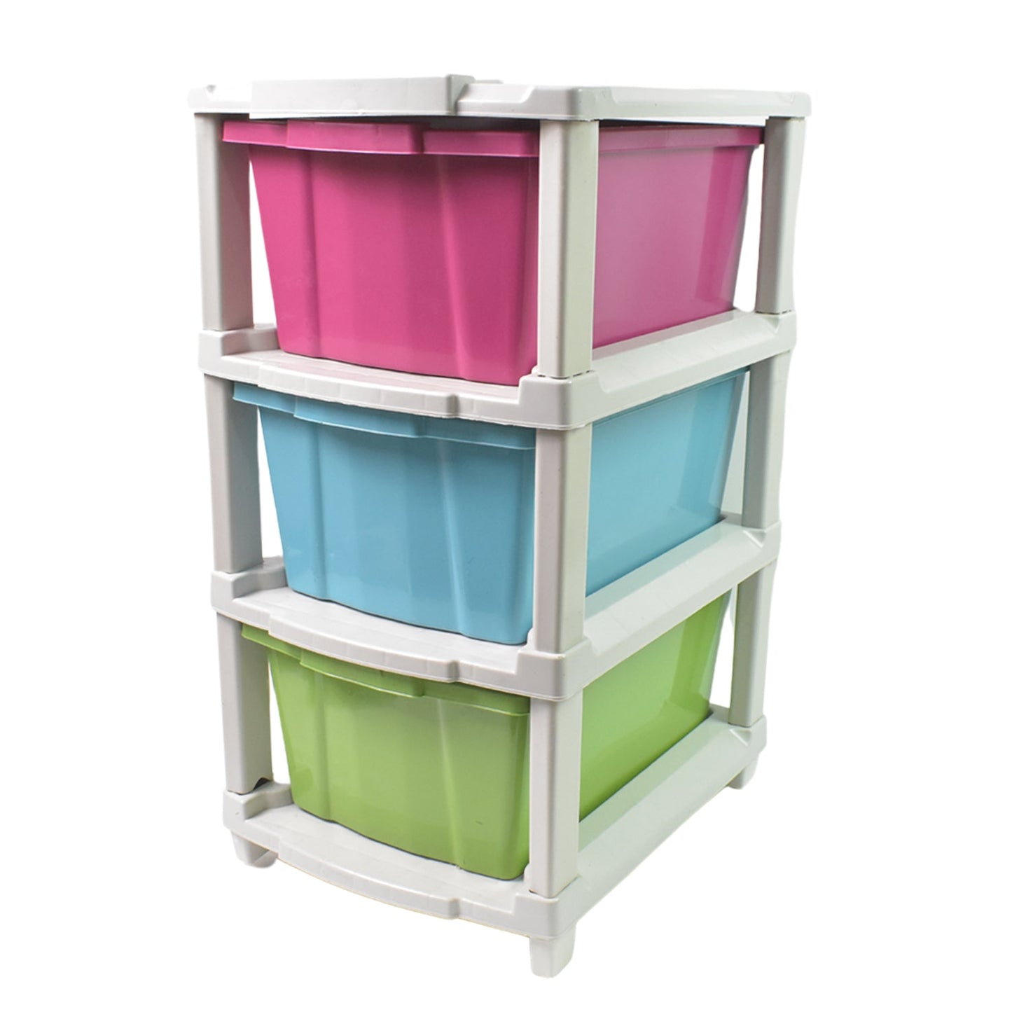 3-Layer Plastic Drawer Storage Organizer, Multi-Purpose Cabinet (1 Pc / Mix Color) SWASTIK CREATIONS The Trend Point