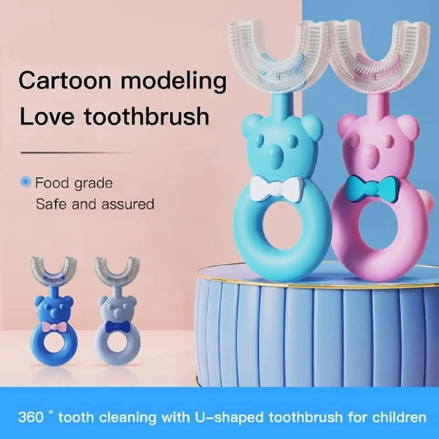 Kids U-Shaped Toothbrush with Baby Bear Handle SWASTIK CREATIONS The Trend Point