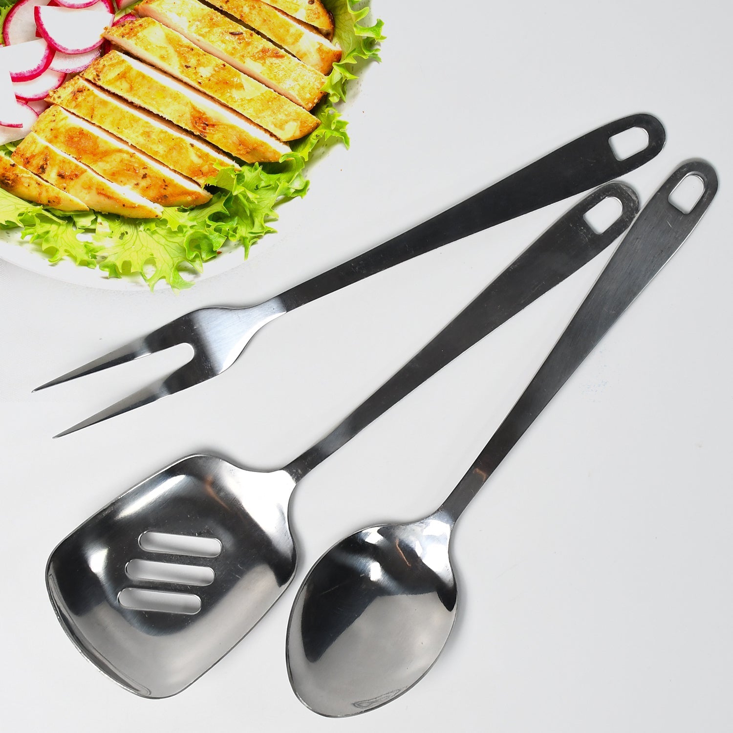 Serving Spoon Set Cooking Spoon Set High Quality Premium Spoon Set  ( 3pc Set )