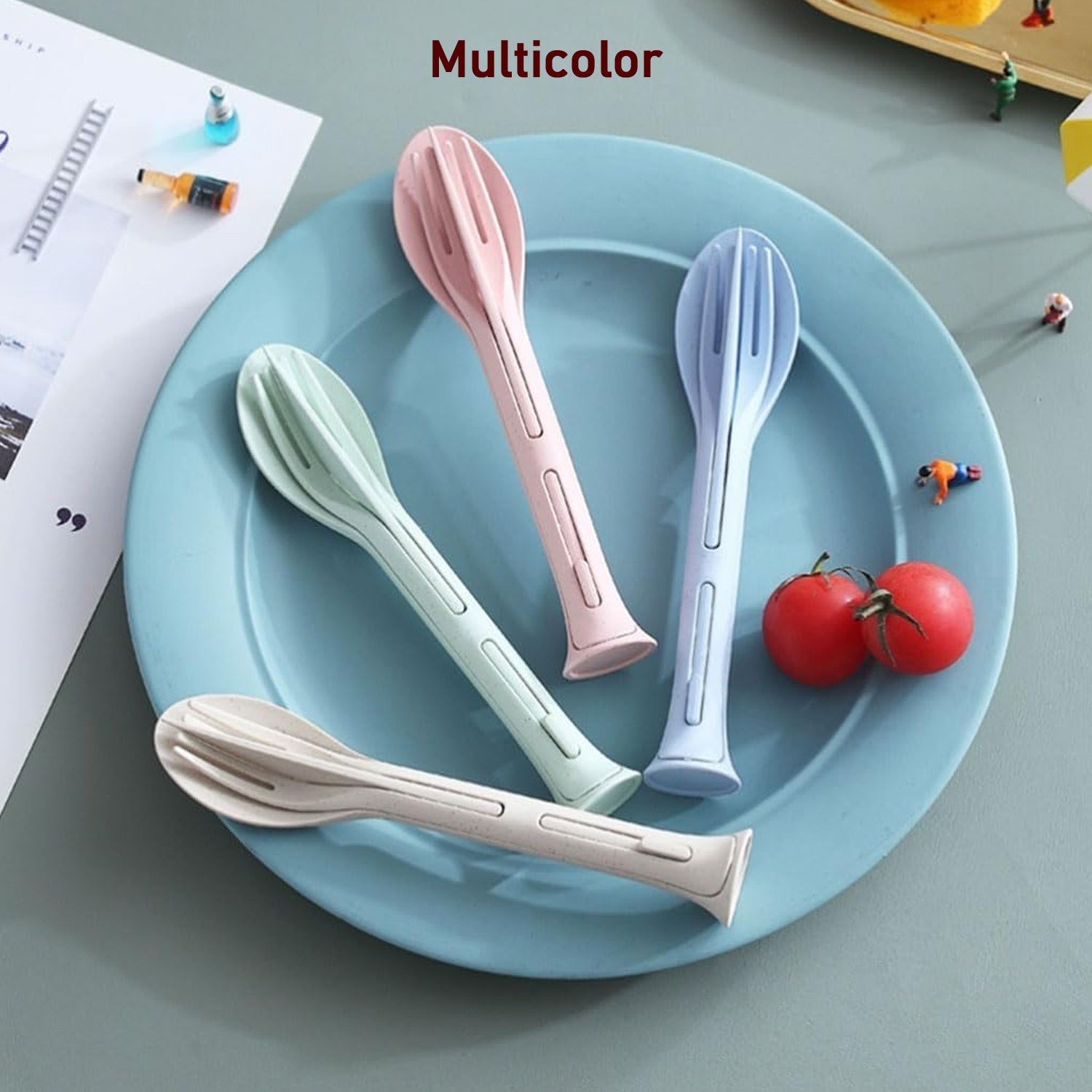 3 in 1 Reusable Spoon, Knife Forks Tableware, Spoon (3 Pcs Set)