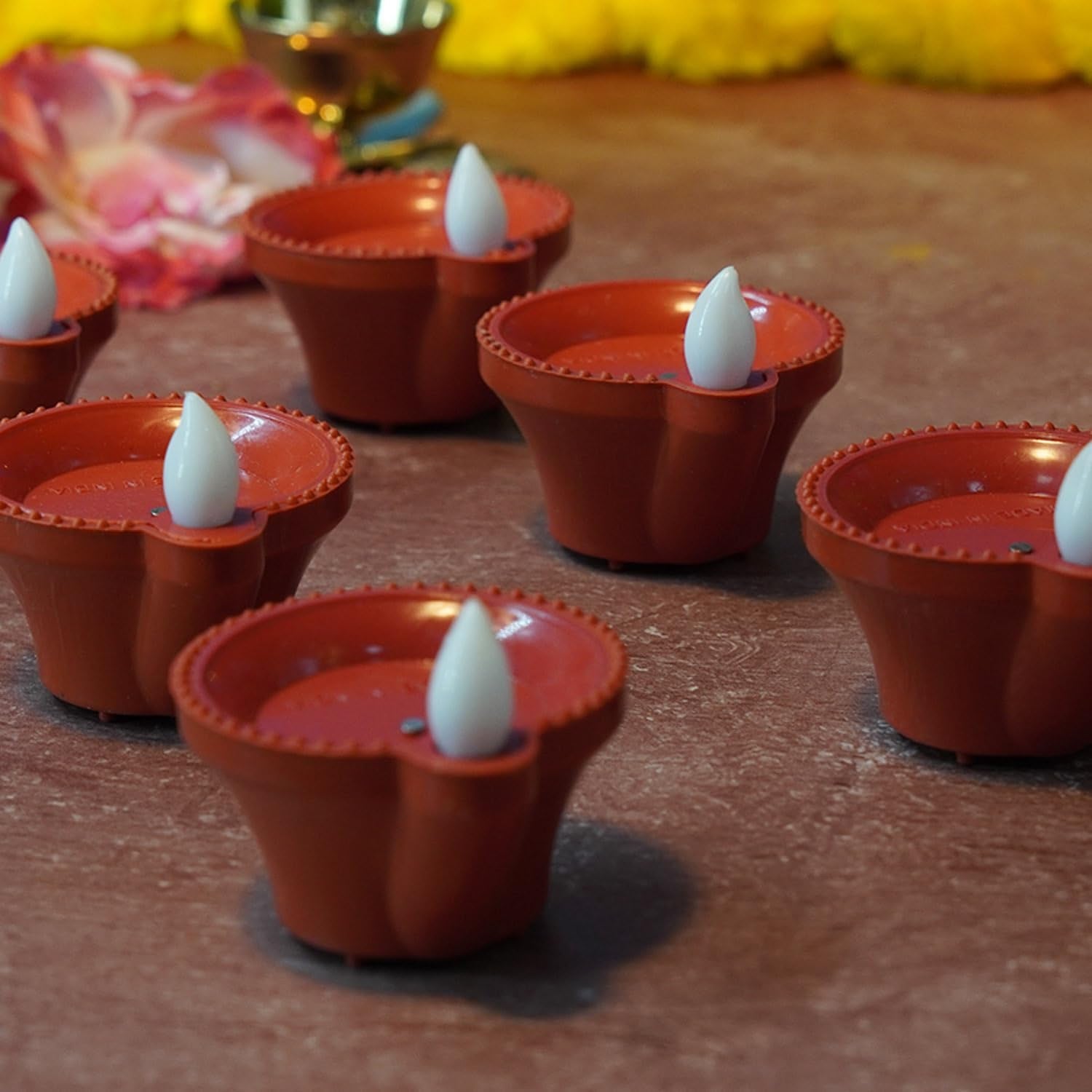 Water Sensor Diyas for Diwali Decoration (12 Pcs Set)