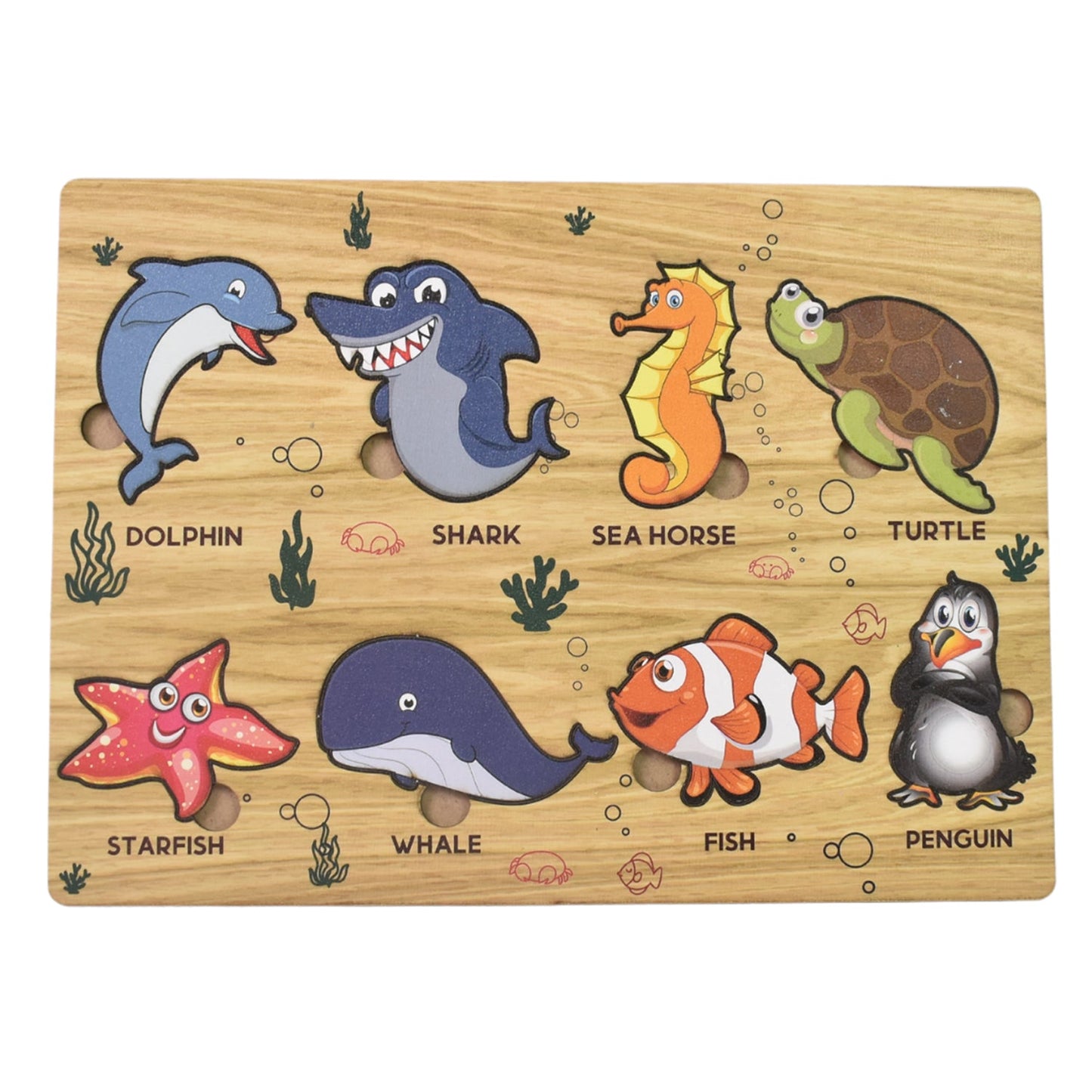 Lewo Wooden Sea Animal Puzzle Learning Board SWASTIK CREATIONS The Trend Point