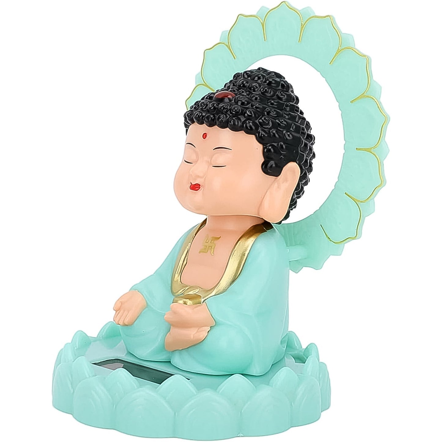 Plastic Solar Powered Moving Head Sitting Action Buddha Statue (1 Pc / Mix Color) SWASTIK CREATIONS The Trend Point