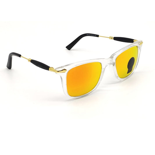 Orange Enigte Square Sunglasses (SUN-RN-2148-ORG3CLR-GLD-M)