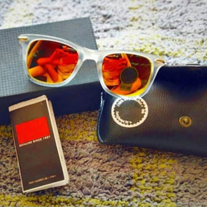 Orange Enigte Square Sunglasses (SUN-RN-2148-ORG3CLR-GLD-M)