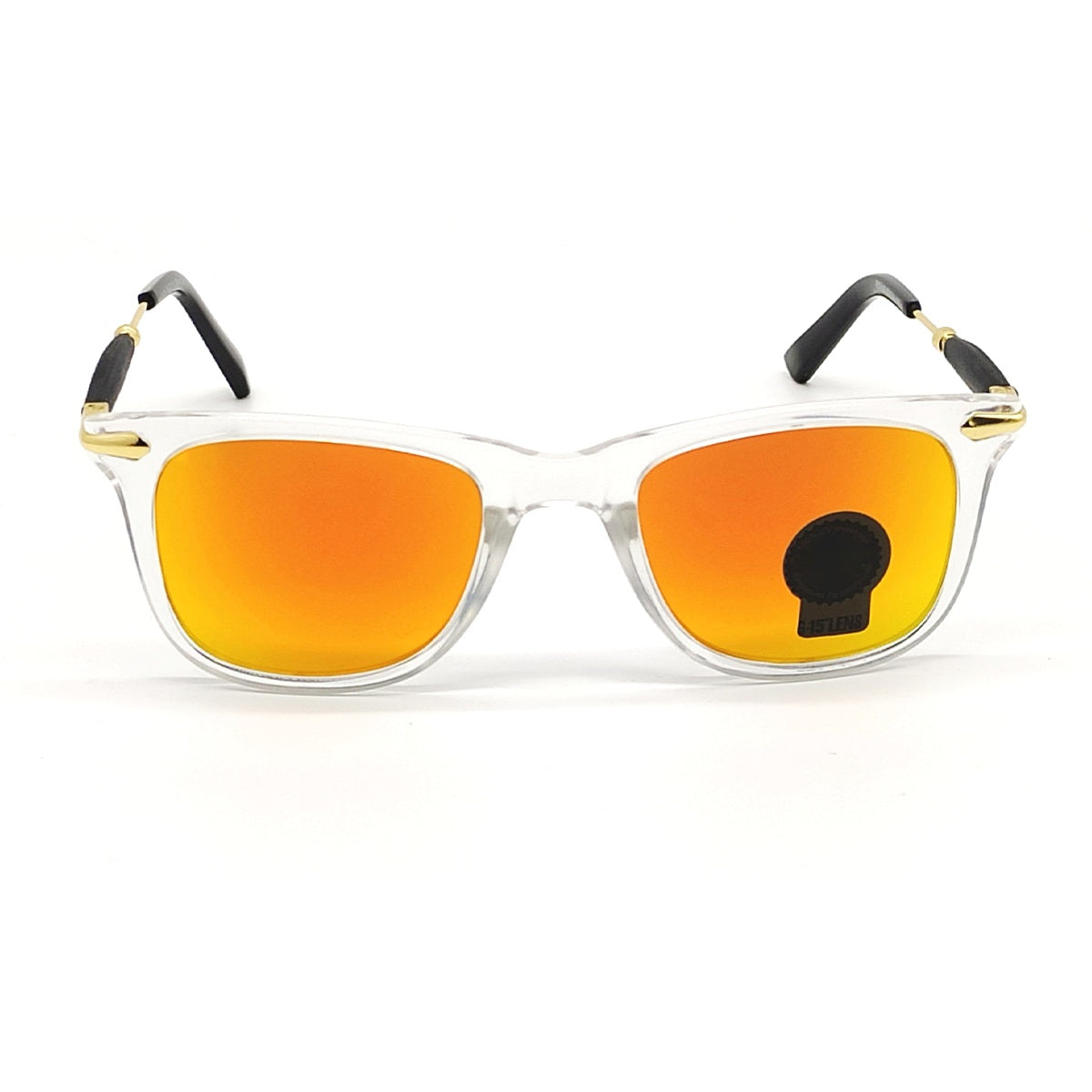 Orange Enigte Square Sunglasses (SUN-RN-2148-ORG3CLR-GLD-M) SWASTIK CREATIONS The Trend Point