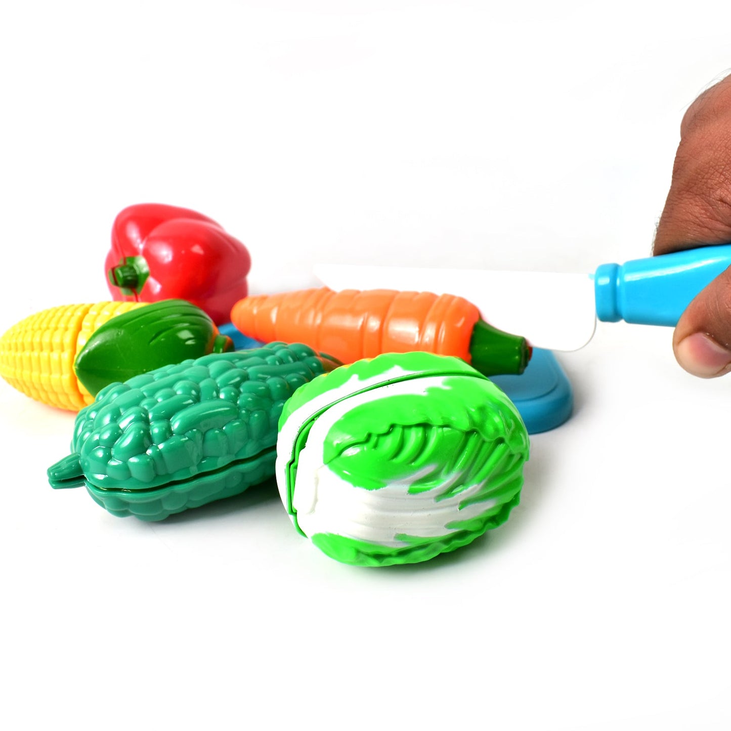 Realistic slice-able fruits and vegetables cut in 2 part play toy set SWASTIK CREATIONS The Trend Point