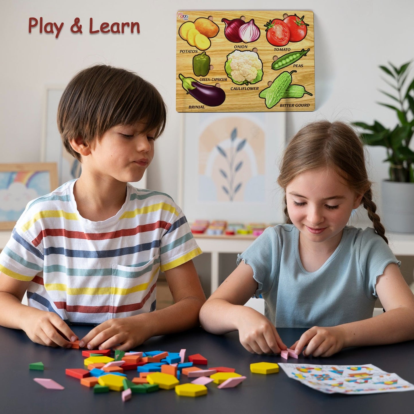 GEMEM Wooden Vegetable Peg Puzzle Board SWASTIK CREATIONS The Trend Point