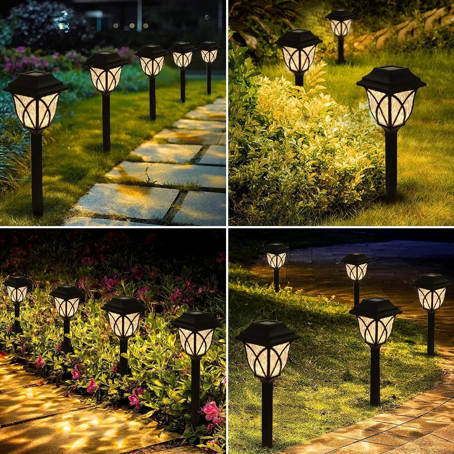 Solar Pathway Lights Outdoor Garden Lights (2 Pcs Set)