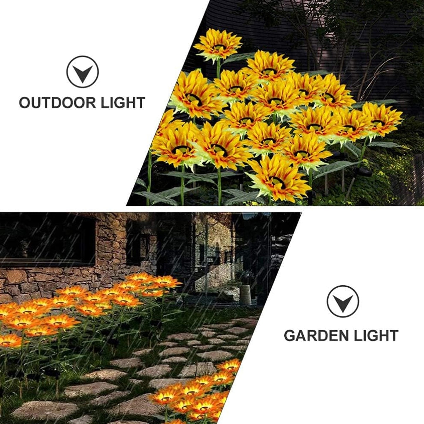 Garden Solar Sunflower Outdoor LED Light  Inserted Ground Simulation Plant (4 Pcs Set) SWASTIK CREATIONS The Trend Point