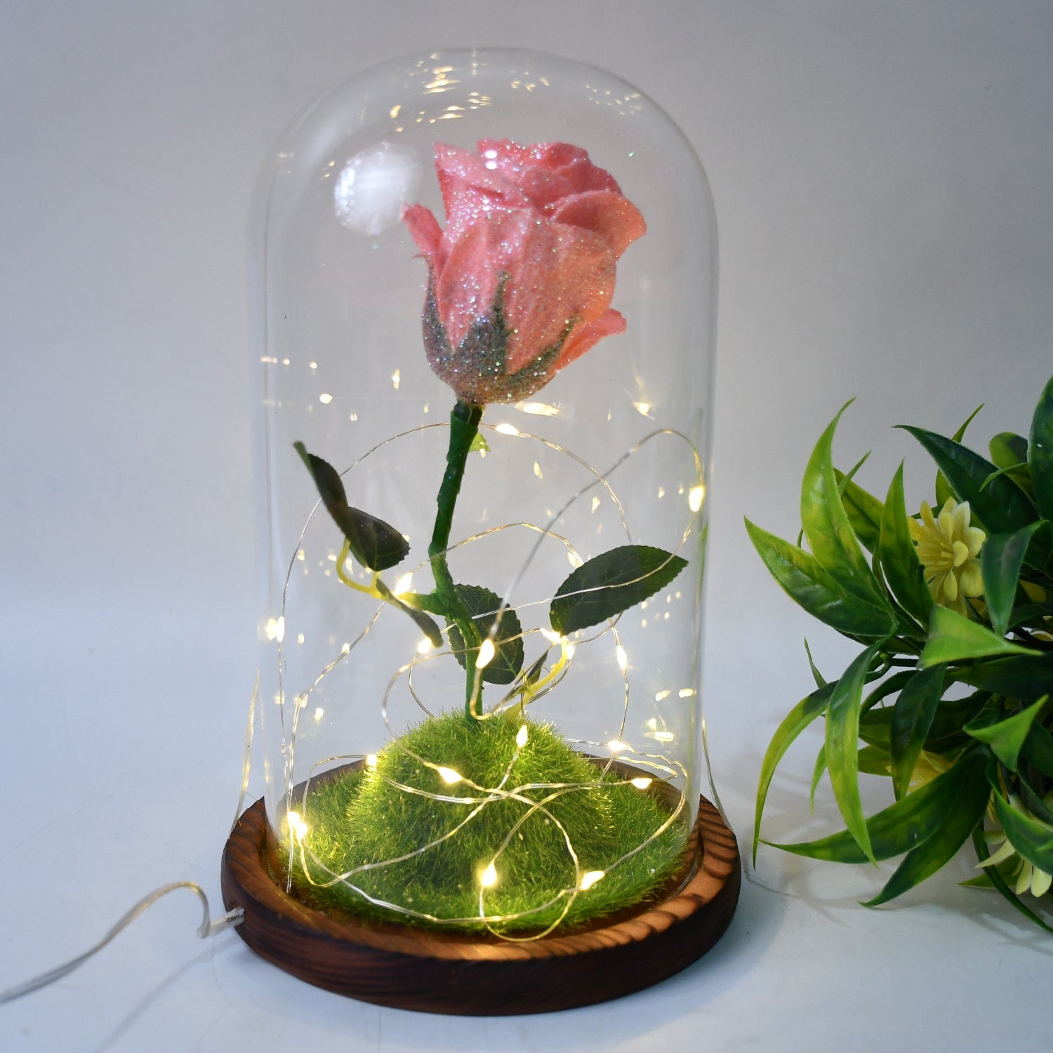 Glass Flower with Led Light Great Gift (1 Set)