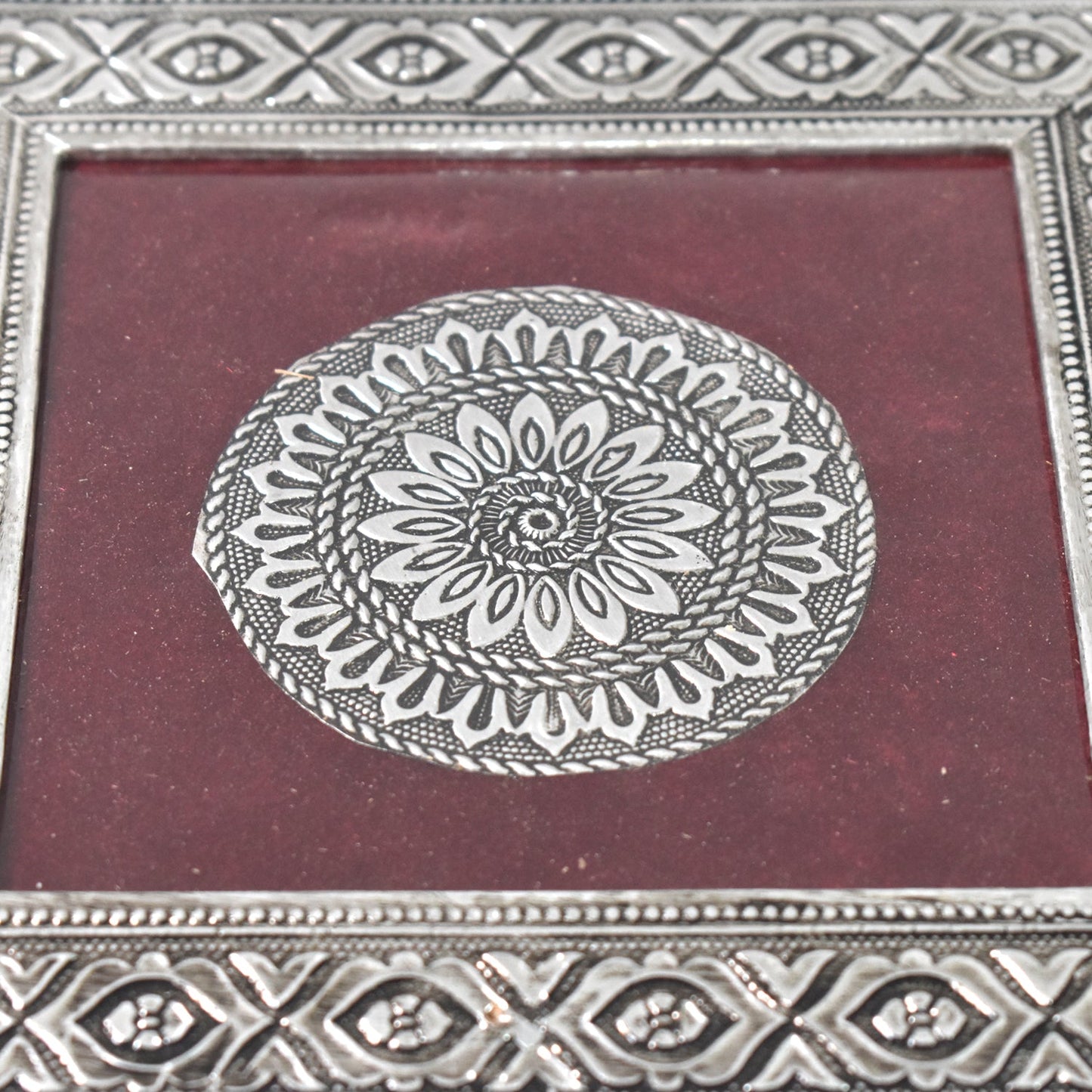 Engraved Mandala Silver Chowki SWASTIK CREATIONS The Trend Point