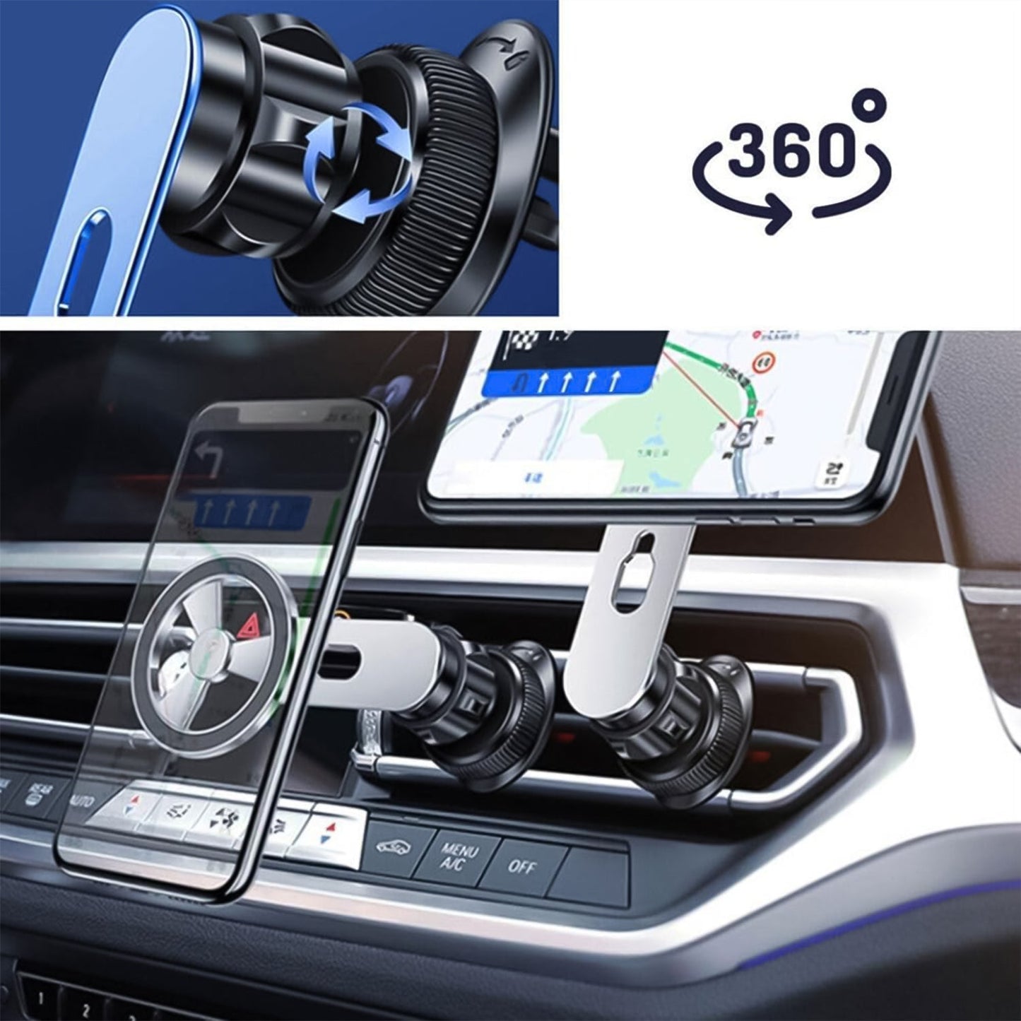 Compact Rotatable Air Vent Magnetic Phone Mount SWASTIK CREATIONS The Trend Point