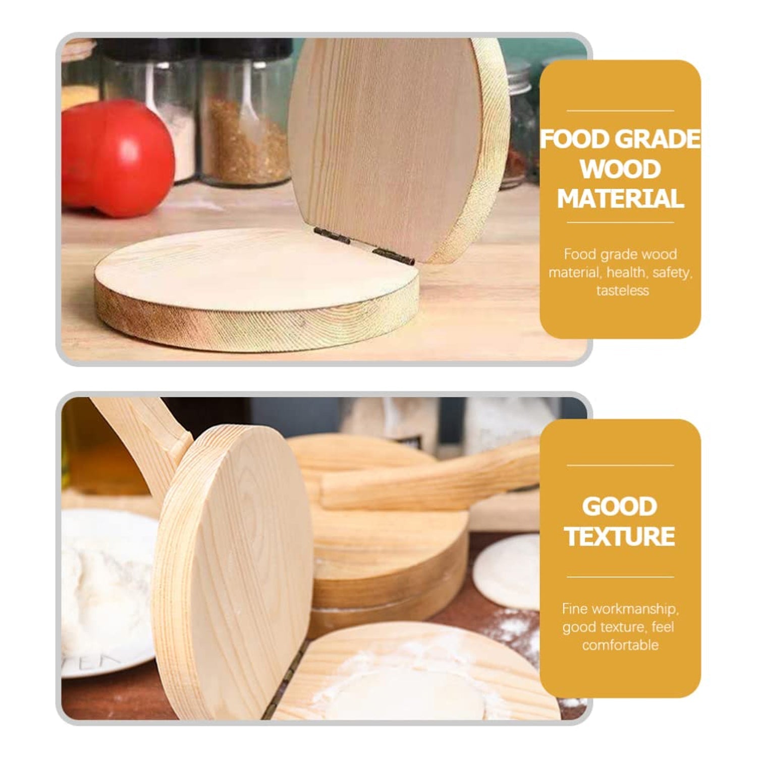 Small Wooden Dumpling Press Tool Tortilla Press Dough Dumpling (1 Pc)