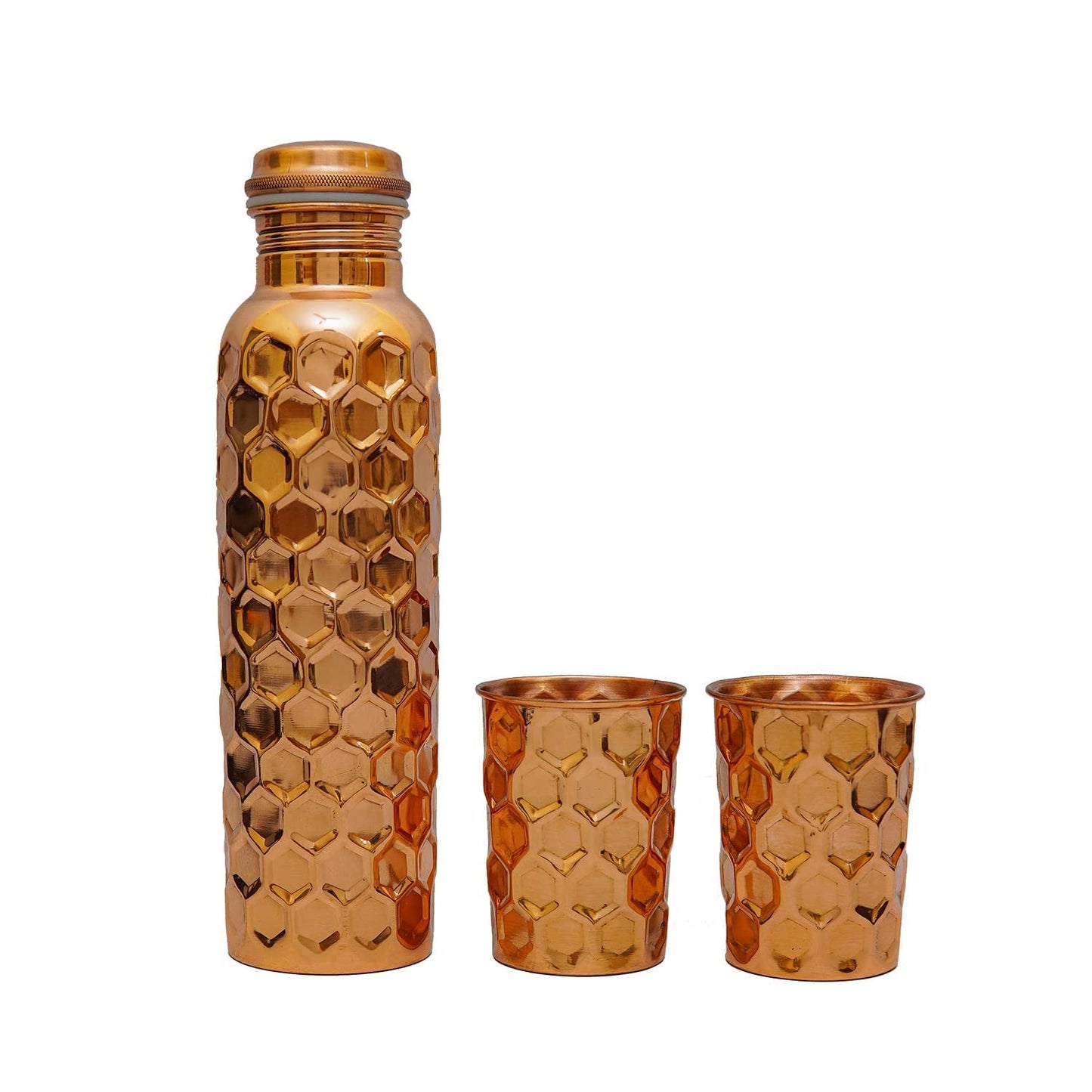 Luxury Cut Copper Water Bottle SWASTIK CREATIONS The Trend Point