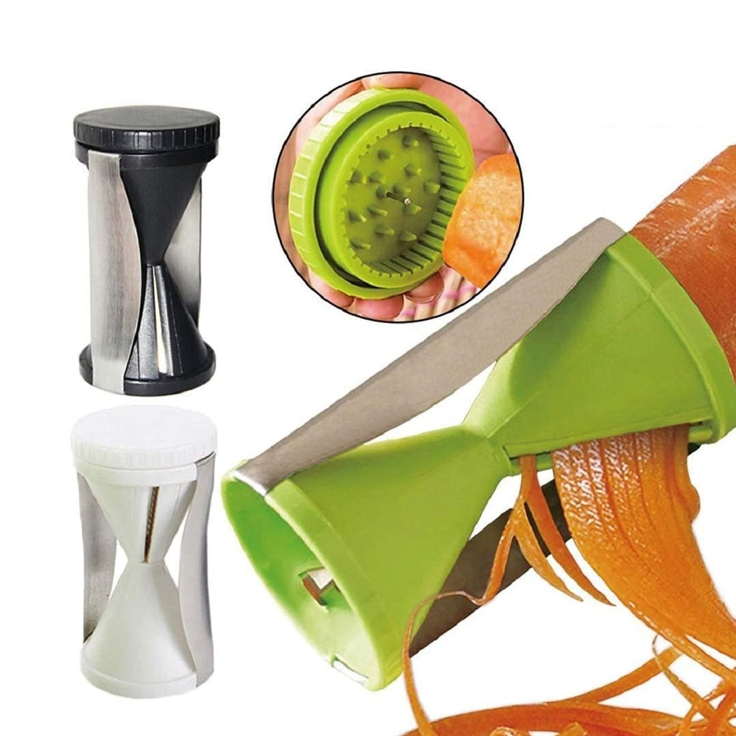 Portable Spiralizer Vegetable Slicer Handheld Spiralizer Peeler Stainless Steel Spiral Slicer For Salad Vegetables Fruit Slicer SWASTIK CREATIONS The Trend Point