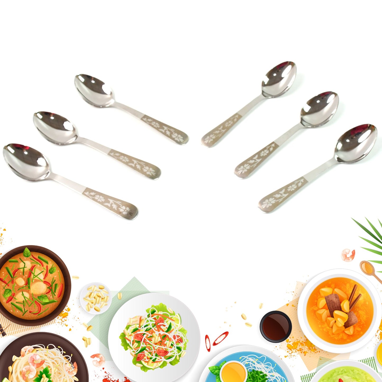 Stainless Steel Table Spoons Set of 6 SWASTIK CREATIONS The Trend Point