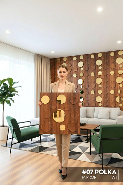 #07 Polka Dots 3D PVC Panel (Mirror) - 5 colors option - (Size 50*50cm) - SWASTIK CREATIONS The Trend Point