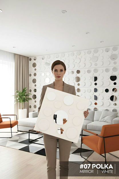 #07 Polka Dots 3D PVC Panel (Mirror) - 5 colors option - (Size 50*50cm) - SWASTIK CREATIONS The Trend Point