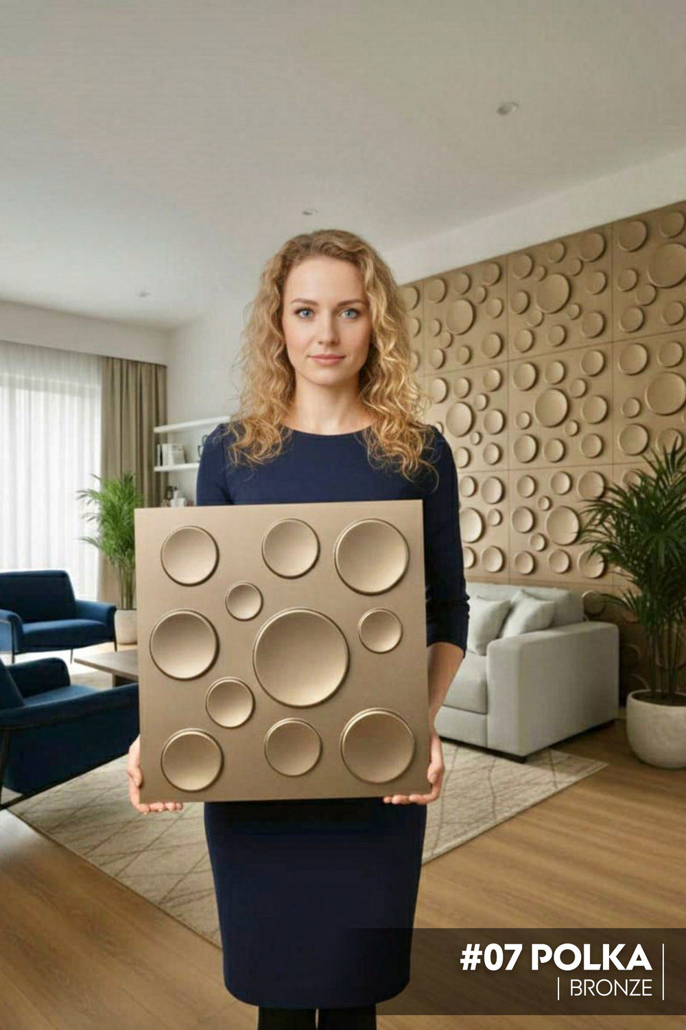#07 Polka Dots 3D PVC Panel (Without Mirror)- 5 colors option - (Size ...