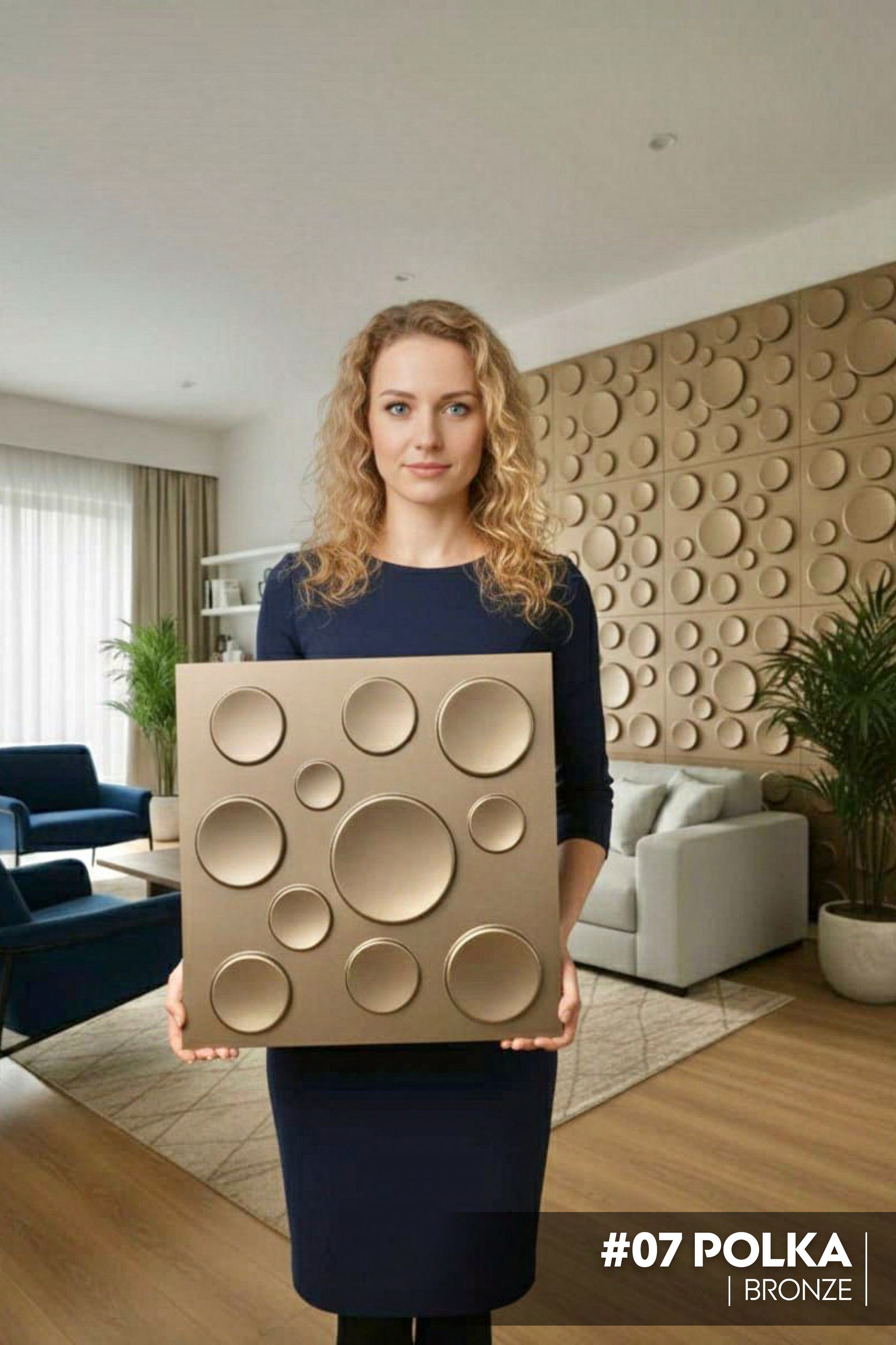 #07 Polka Dots 3D PVC Panel (Without Mirror)- 5 colors option - (Size 50*50cm) - SWASTIK CREATIONS The Trend Point