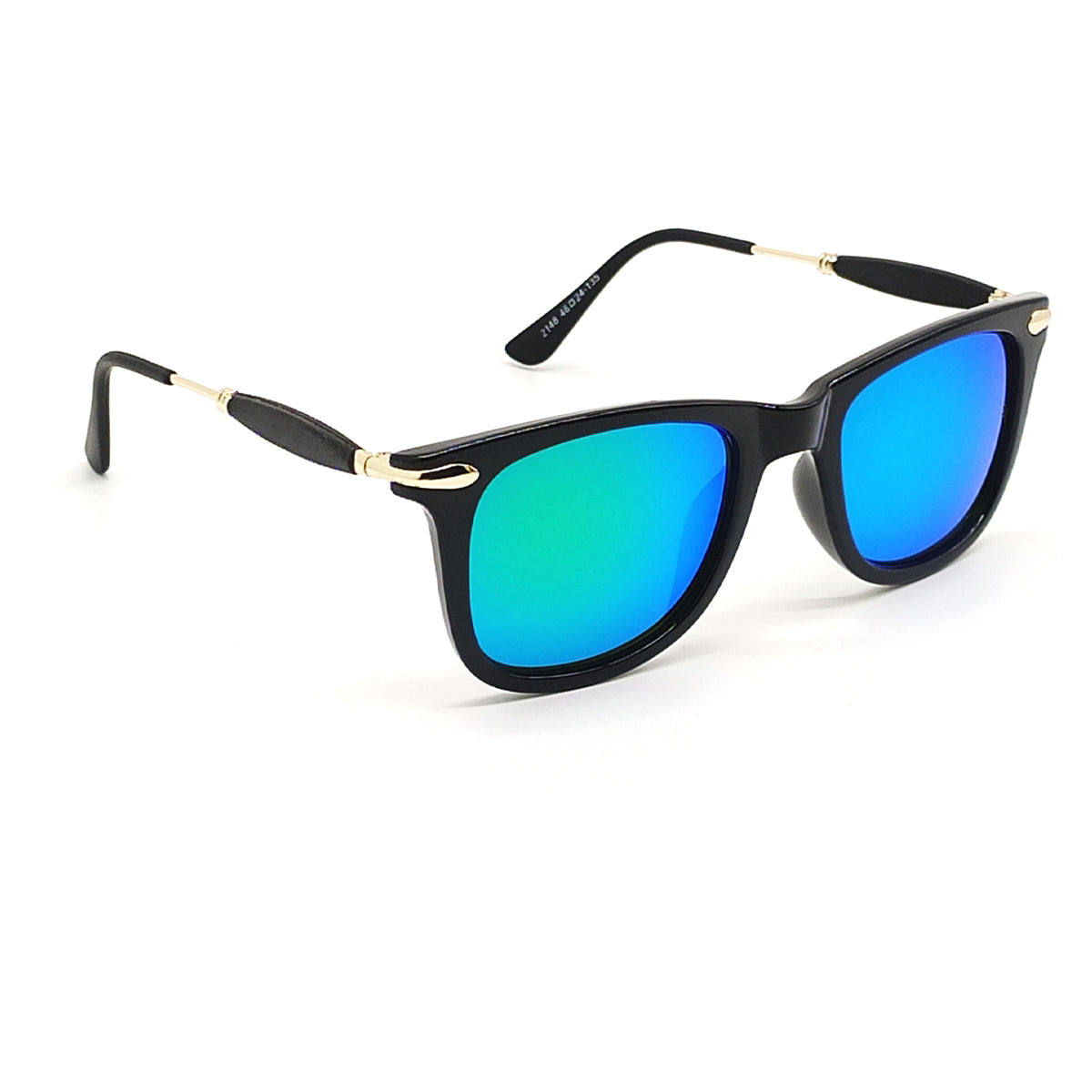 Aqua Green Enigte Square Sunglasses (SUN-RN-2148-AQG3GLD-M) SWASTIK CREATIONS The Trend Point