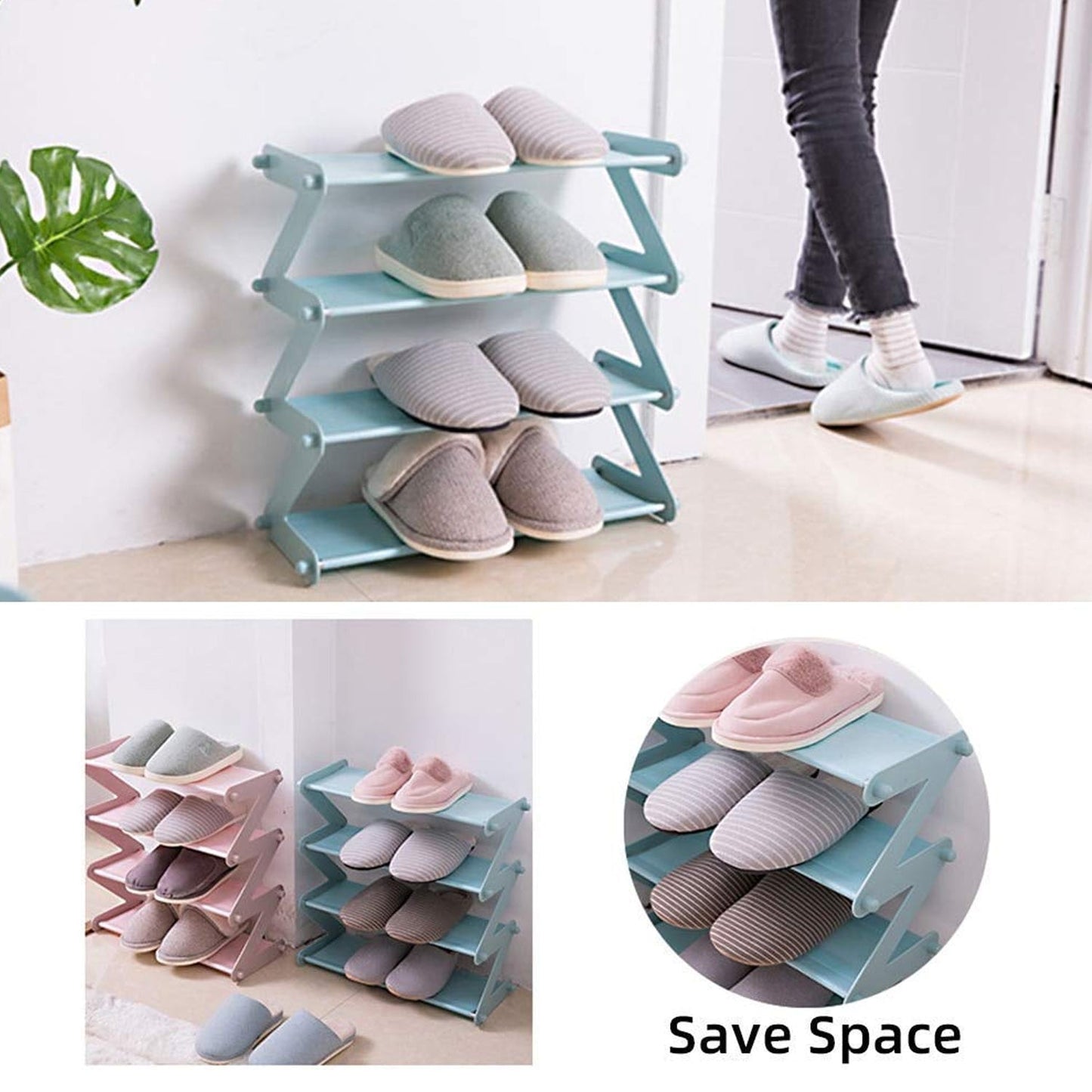 Shoe Rack Z-Shaped Four Layer (1 Pc / 4 Layer) SWASTIK CREATIONS The Trend Point