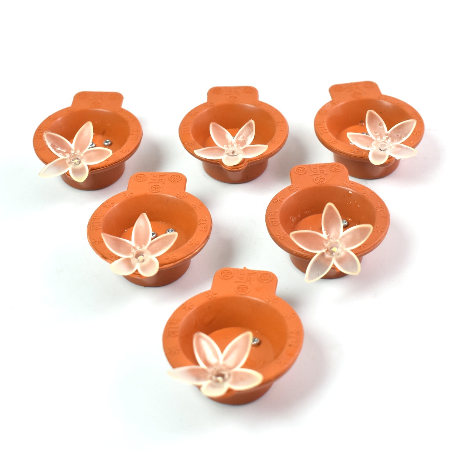 Flower Water Sensor Diyas for Diwali Decoration (6 Pcs Set)