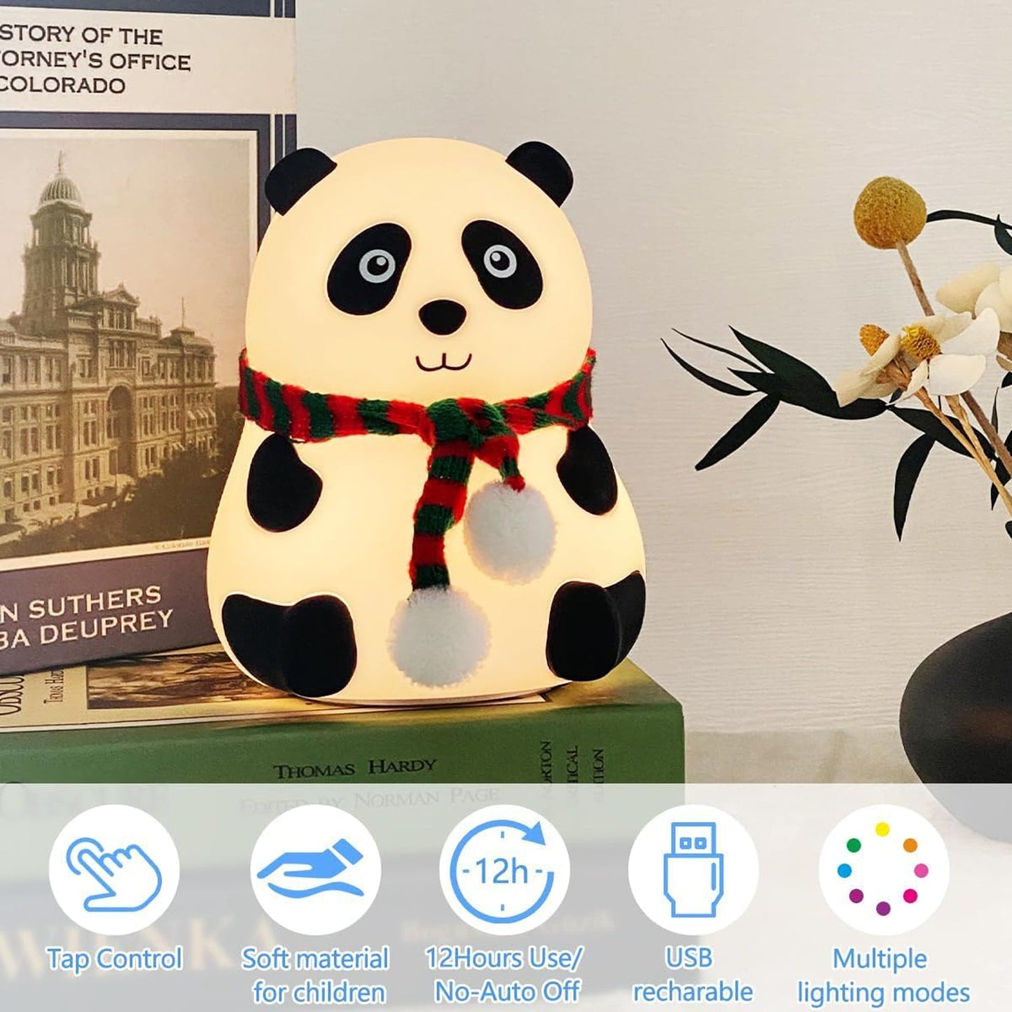 Panda 7-Color LED Silicone Touch Lamp (1 Pc) SWASTIK CREATIONS The Trend Point