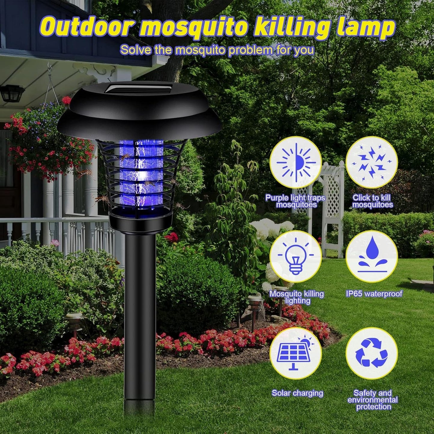 Medium Garden Solar Powered LED Mosquito Trap / Bug Zapper (1 Pc) SWASTIK CREATIONS The Trend Point