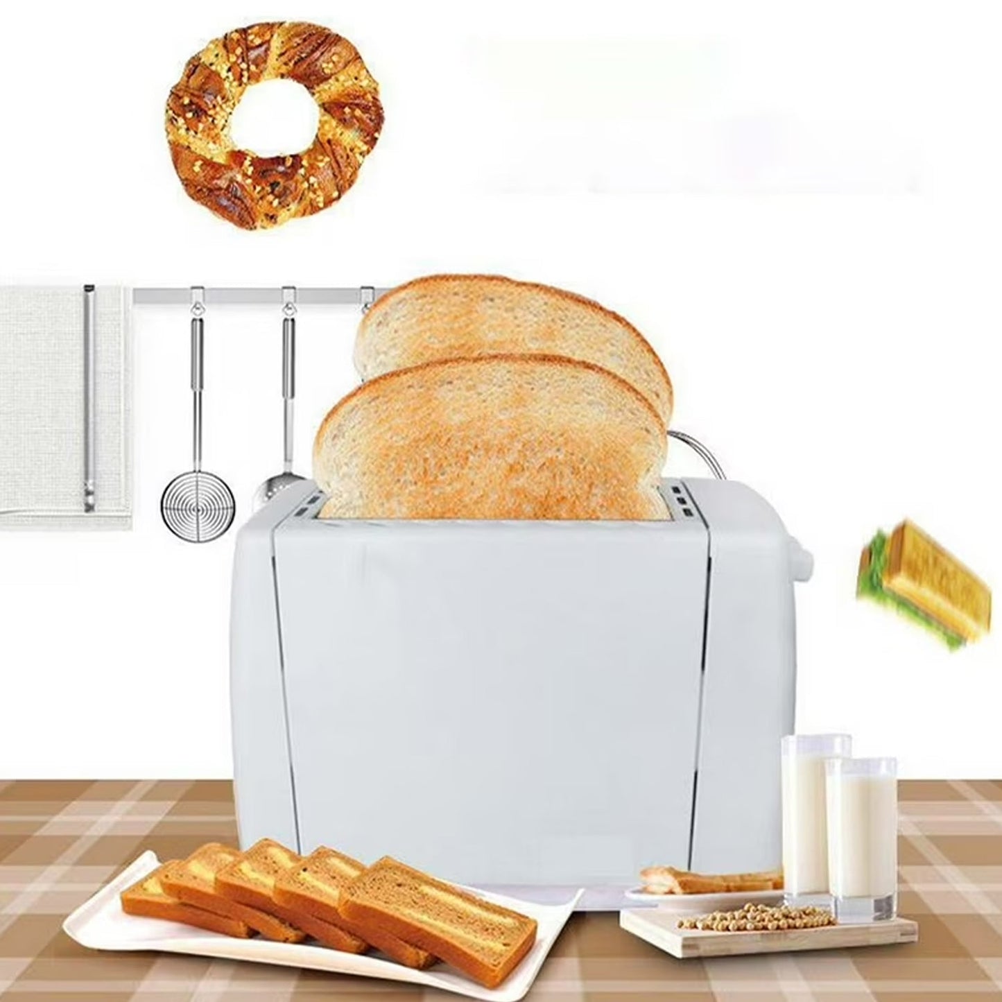 Electric Toaster Machine, Multifunctional Automatic Bread Machine (650 Watt / 1 Pc) SWASTIK CREATIONS The Trend Point