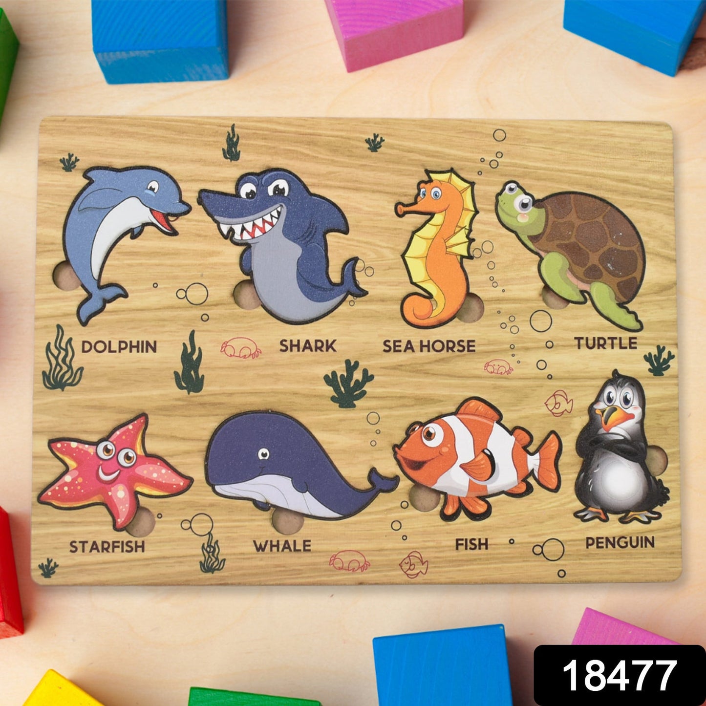 TOP BRIGHT Wooden Ocean Animal Puzzle SWASTIK CREATIONS The Trend Point