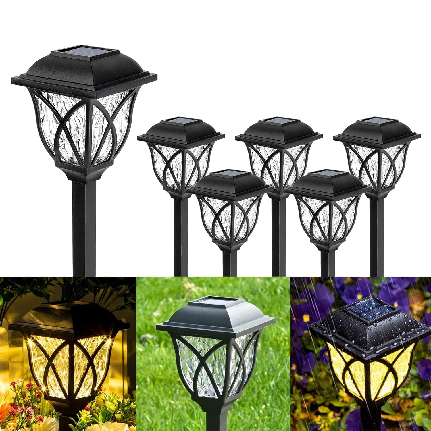 Solar Pathway Lights Outdoor Garden Lights (2 Pcs Set)