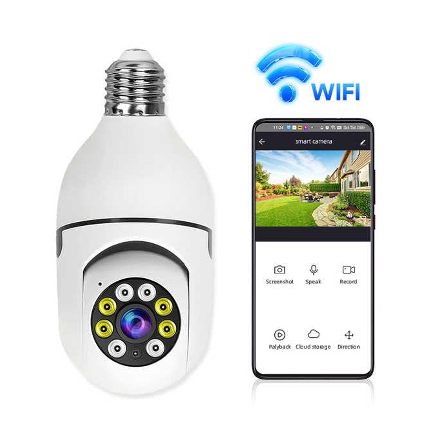 V380 Pro Fisheye 360 Degree Panoramic Wireless WiFi IP CCTV Security Camera (Pack of 1)