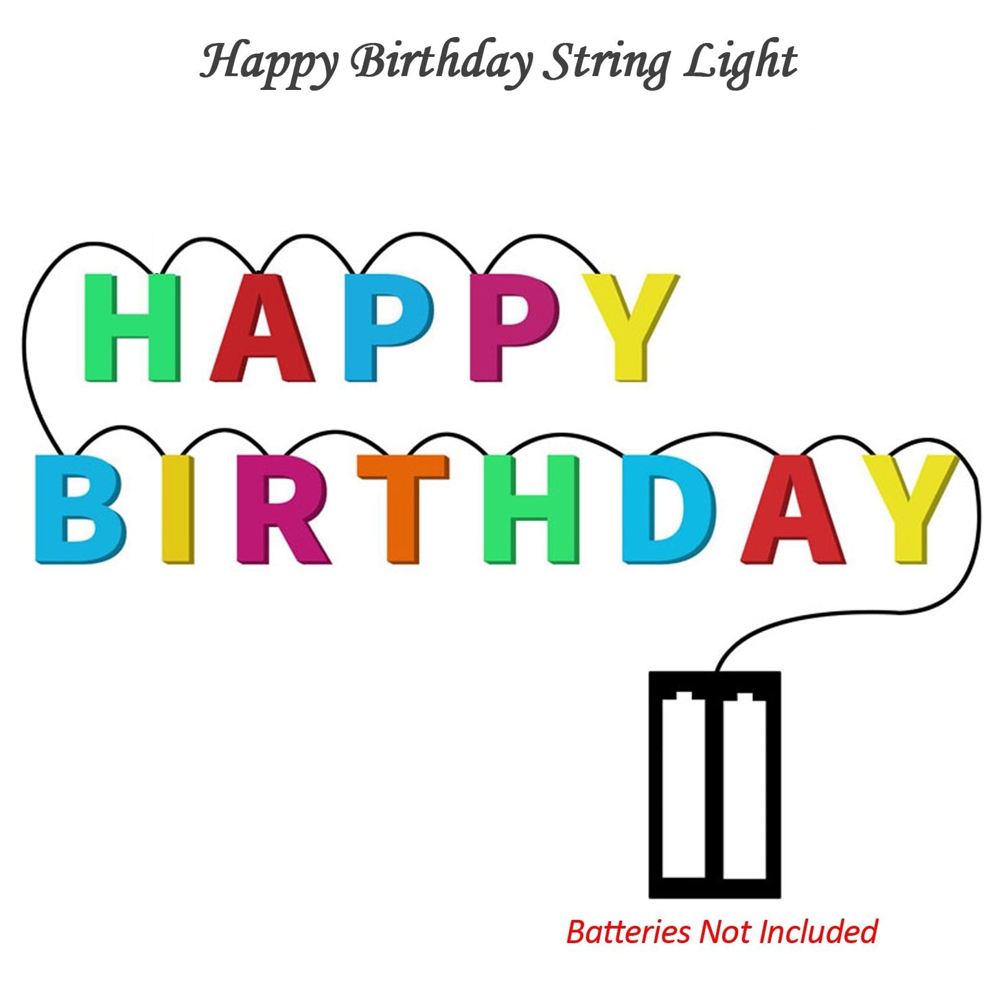 Decoratives Plastic Happy Birthday 13 LED Letter Battery Operated String Lights, Outdoor String Lights (Multicolour) SWASTIK CREATIONS The Trend Point