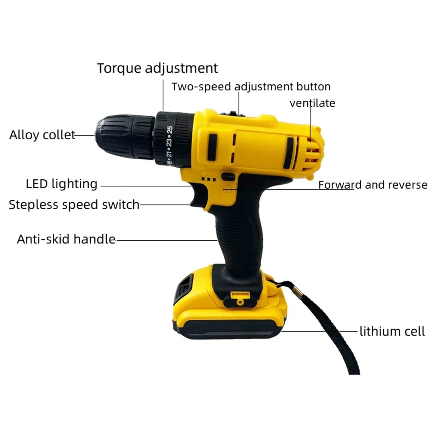 24 V lithium Double battery cordless drill set (29 Pcs Set) SWASTIK CREATIONS The Trend Point