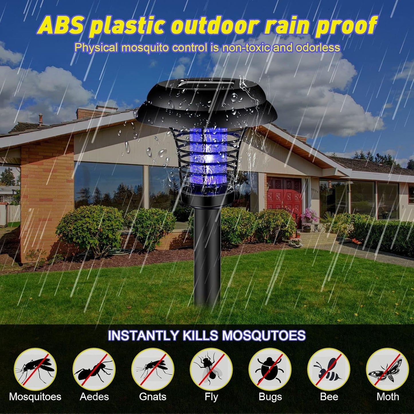 Medium Garden Solar Powered LED Mosquito Trap / Bug Zapper (1 Pc) SWASTIK CREATIONS The Trend Point