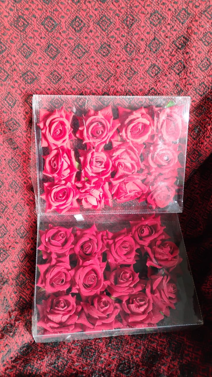 Flower Rose Hair Pin / Clip Velvet Flower Design (12 pcs Set) SWASTIK CREATIONS The Trend Point