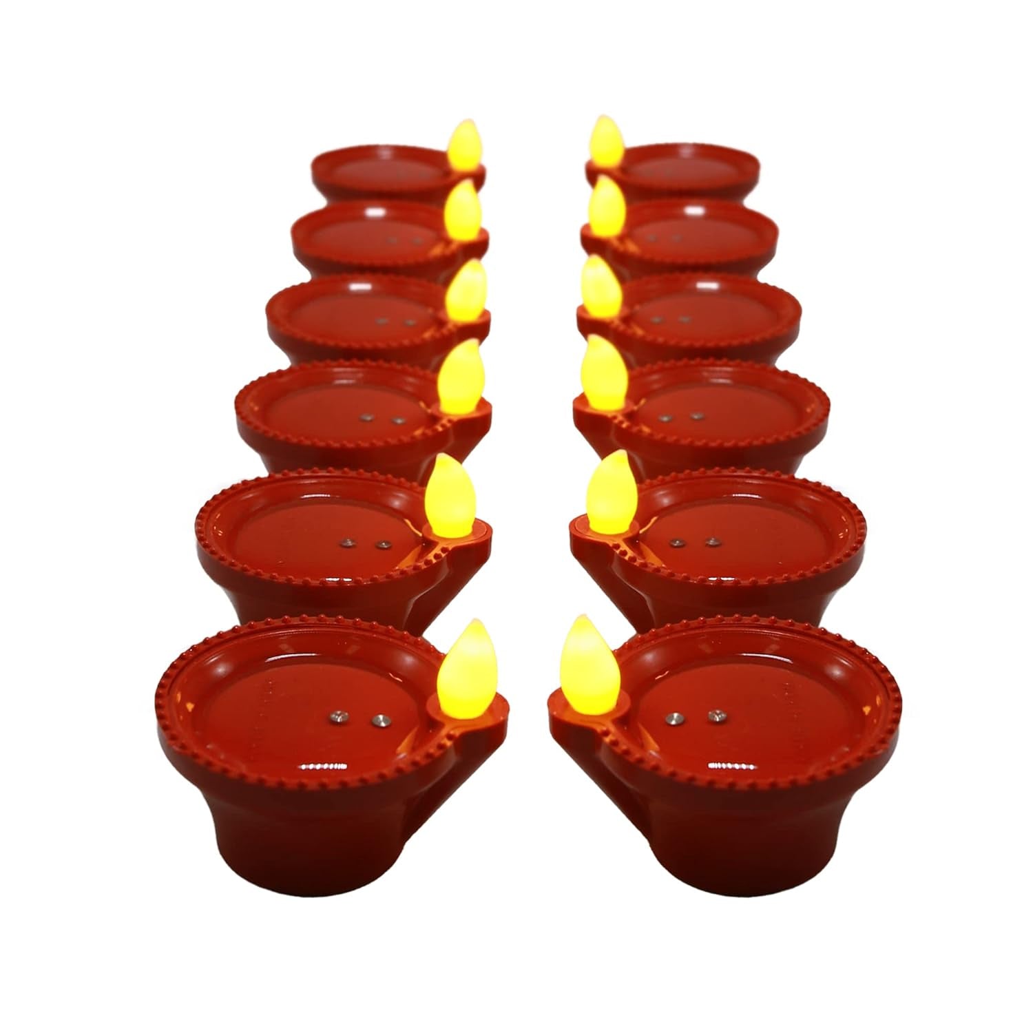 Water Sensor Diyas for Diwali Decoration (12 Pcs Set)