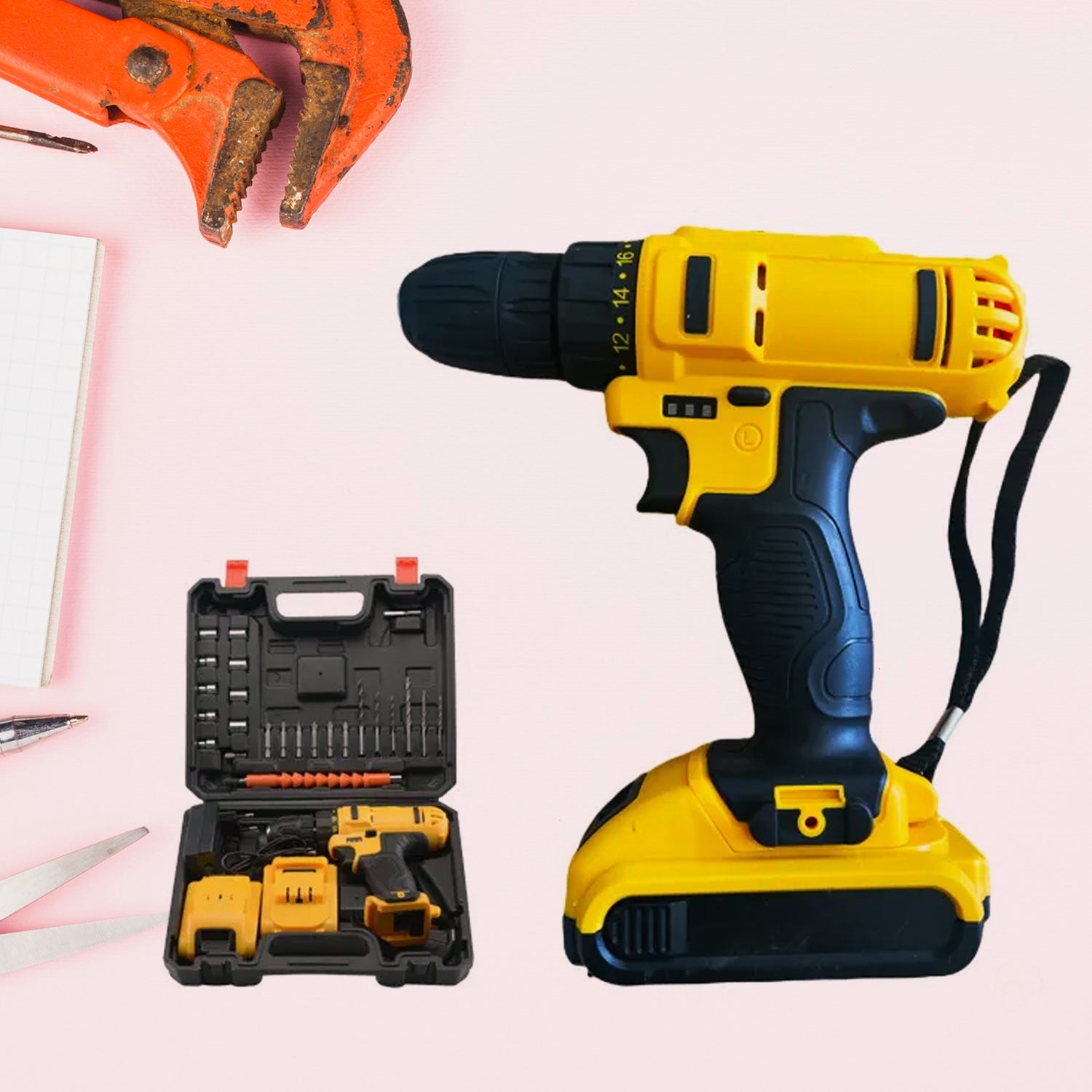 24 V lithium Double battery cordless drill set (29 Pcs Set)