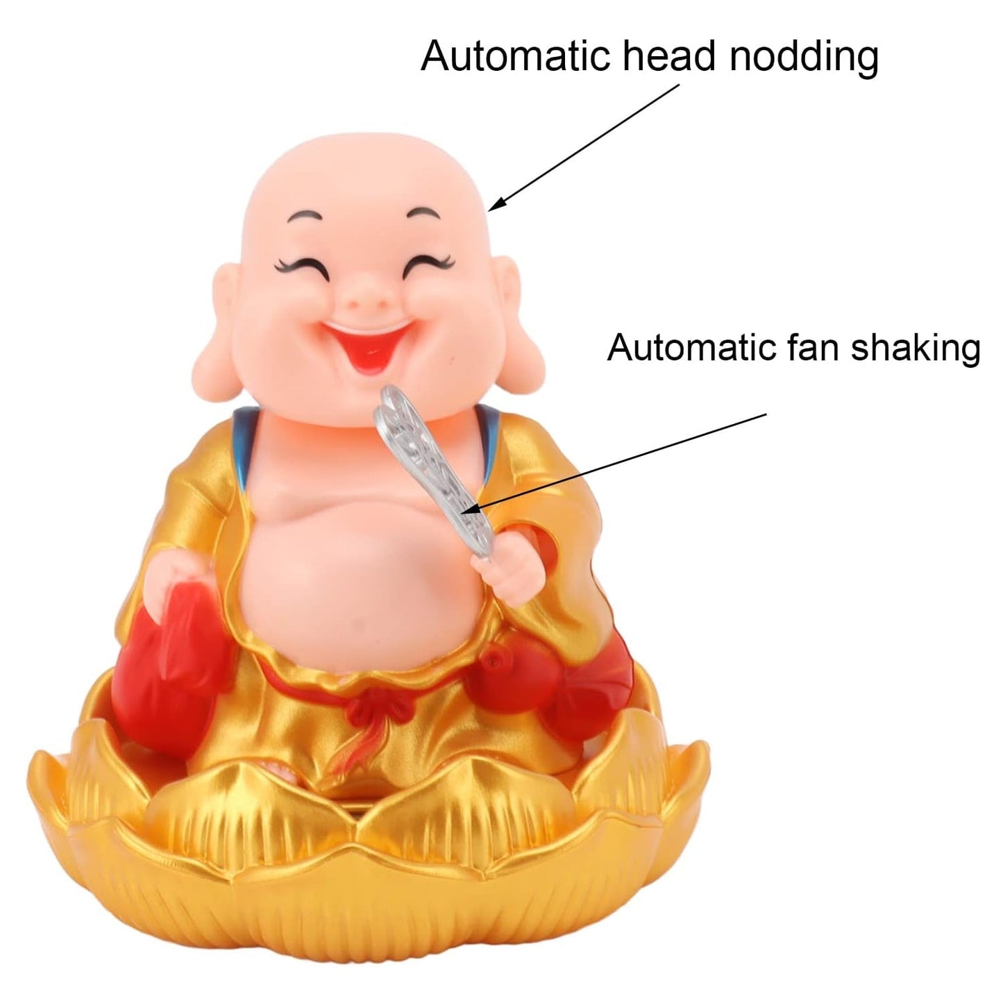 Solar Power Moving Buddha Car Ornament (1 Pc) SWASTIK CREATIONS The Trend Point