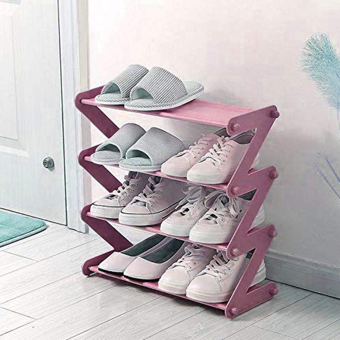 Shoe Rack Z-Shaped Four Layer (1 Pc / 4 Layer) SWASTIK CREATIONS The Trend Point