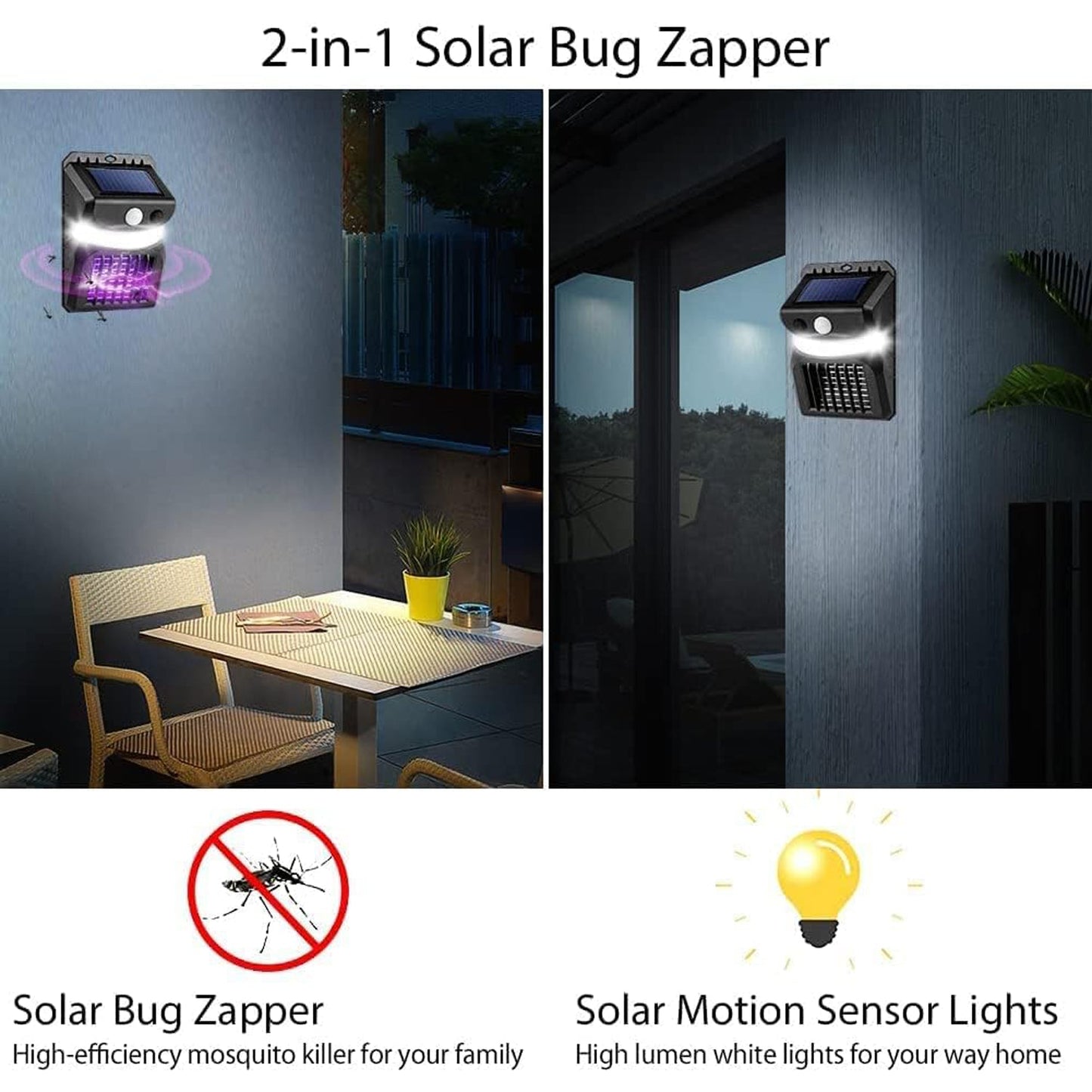 Bug Zapper Outdoor 2 in 1 Solar Mosquito Zapper Lamps (1 Pc) SWASTIK CREATIONS The Trend Point