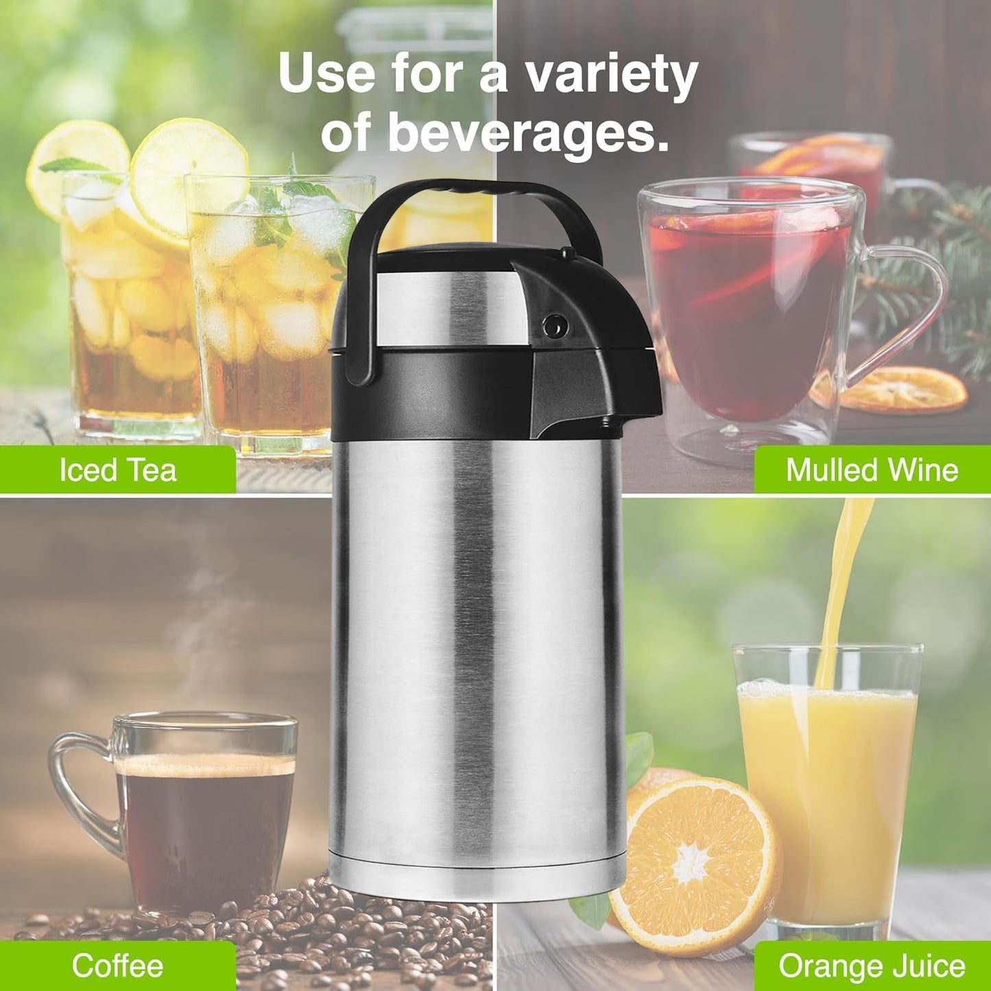 Beverage Dispenser Stainless Steel for Serving Tea and Coffee, Thermos steel (2500 ML) SWASTIK CREATIONS The Trend Point