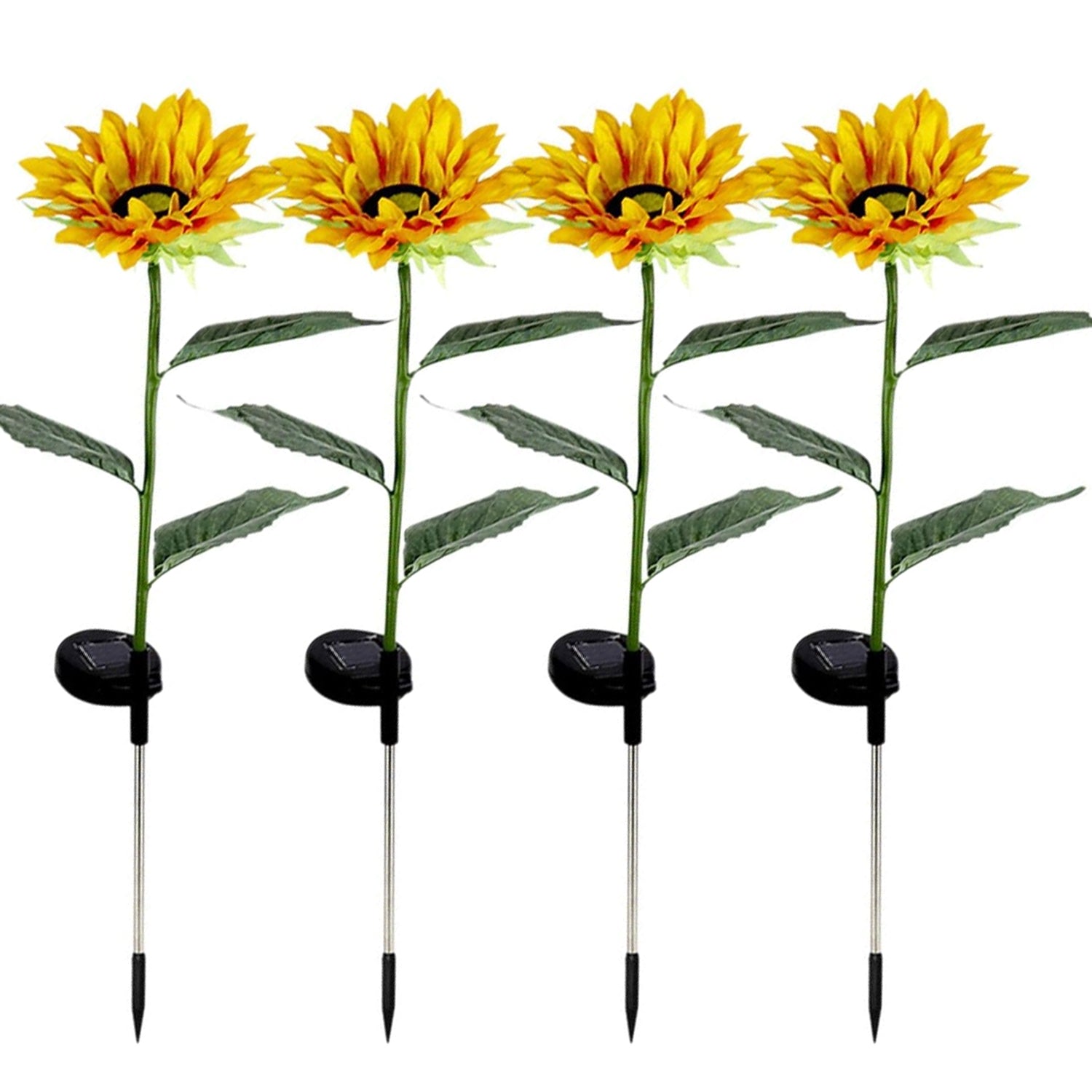 Garden Solar Sunflower Outdoor LED Light  Inserted Ground Simulation Plant (4 Pcs Set)