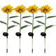 Garden Solar Sunflower Outdoor LED Light  Inserted Ground Simulation Plant (4 Pcs Set)